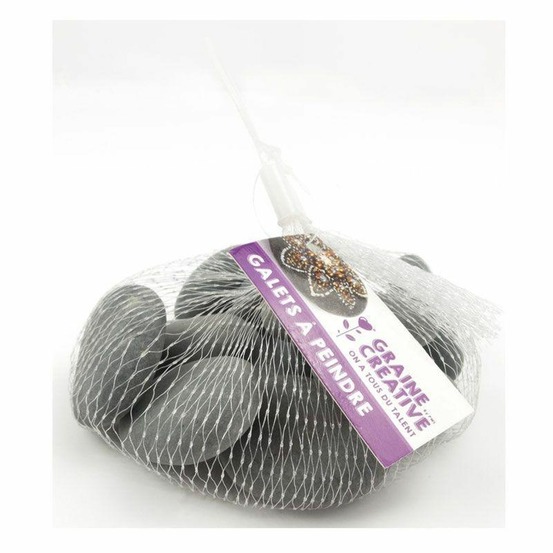 10 galets à peindre - gris foncé