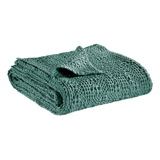 Jeté stonewashed tana vert de gris 180 x 260 cm