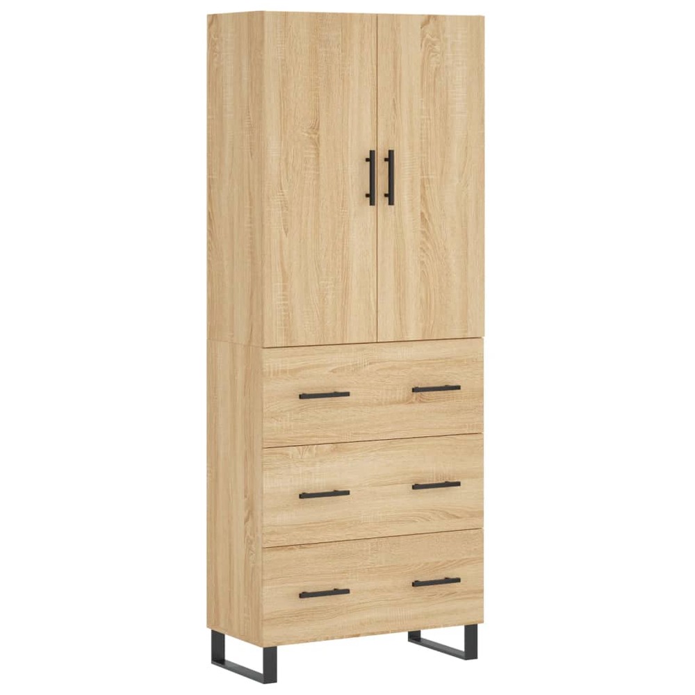 Buffet bahut commode armoire meuble de rangement organisateur cuisine salle de séjour salon haut sonoma 69,5 x 34 x 180 cm bo