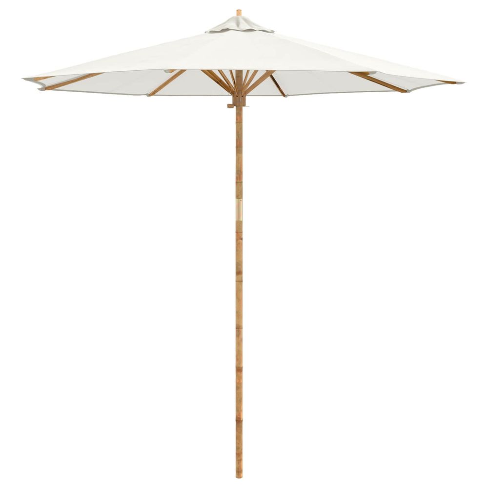 Parasol de jardin rond ø 240 x 260 cm bambou crème blanc