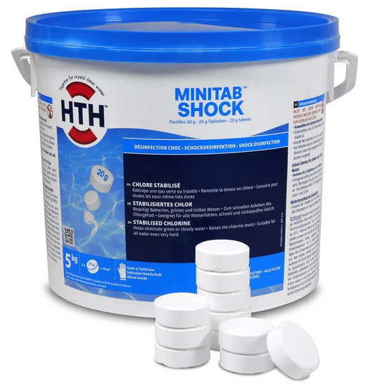 Chlore choc pastilles 20g 5kg - minitab shock 5kg