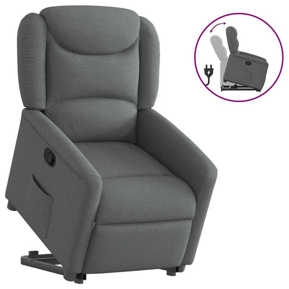 Fauteuil inclinable gris foncé tissu
