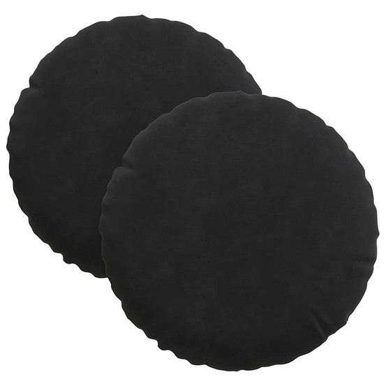 Coussins de siège 2 pcs noir ø 40 x 13 cm velours
