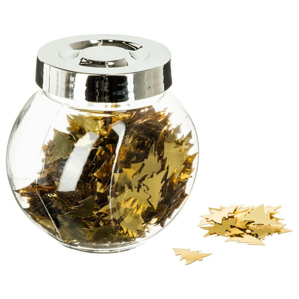 Bocal d'accessoires déco de table brillantes or