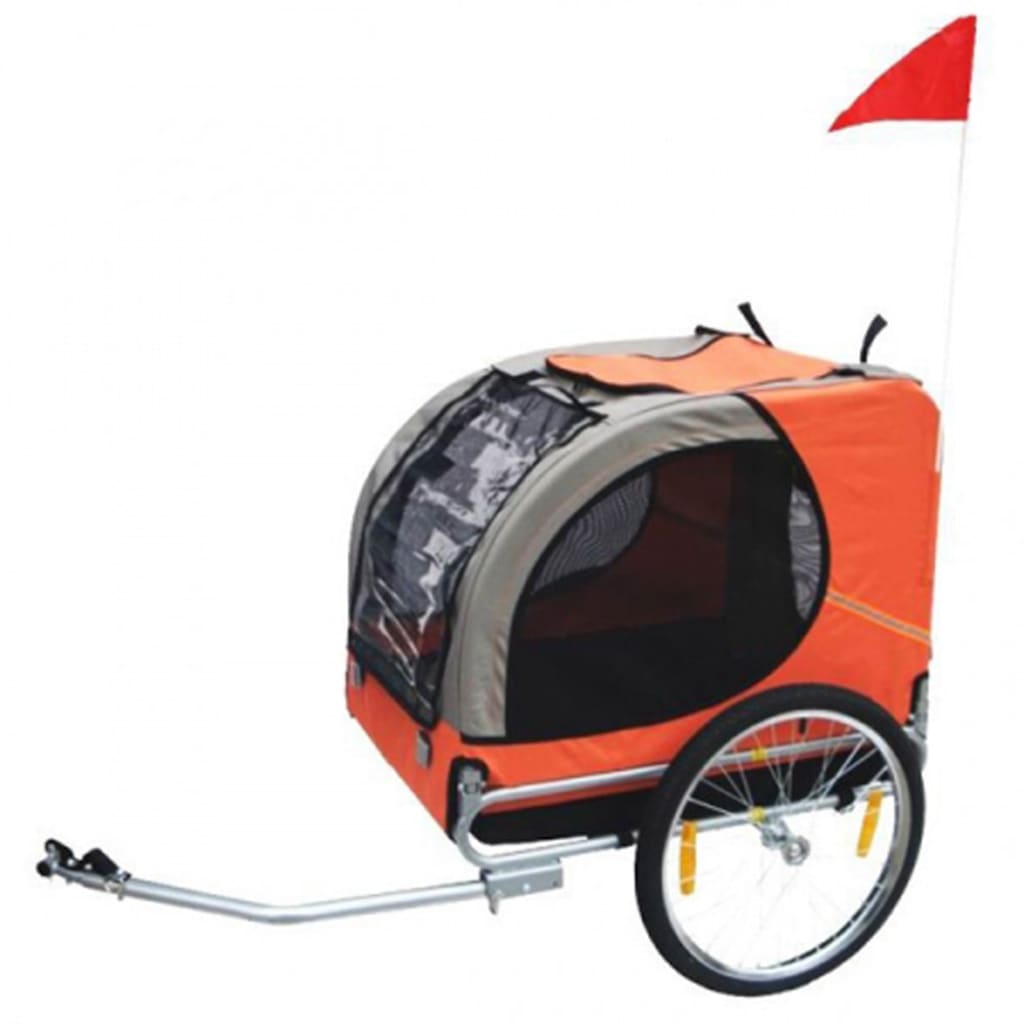Remorque de vélo pour chiens lassie orange