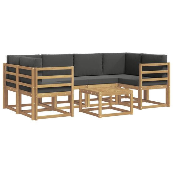 Ensemble de canapés d'extérieur 7 pc blanc et anthracite