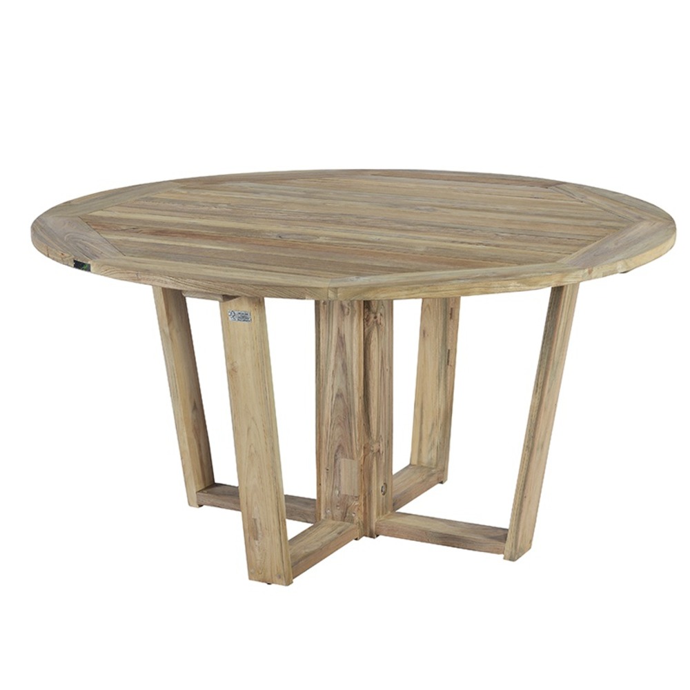 Table ronde en teck recyclé 150 cm newhaven