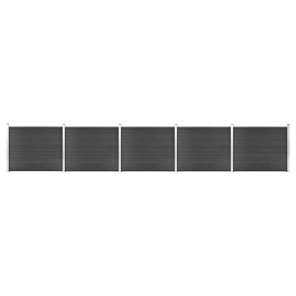 Ensemble de panneau de clôture wpc 872x146 cm gris