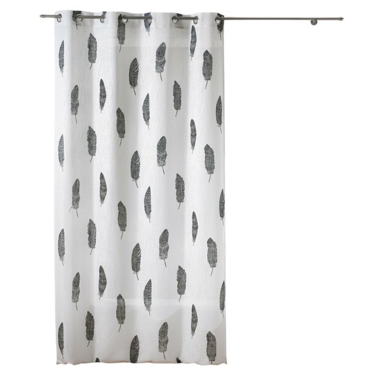 Rideau à oeillets effet lin plumes eterny