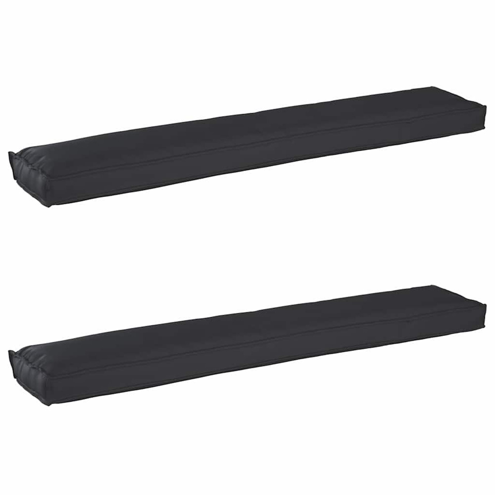 Set de coussins de palette 2 pcs noir 200 x 40 x 8 cm