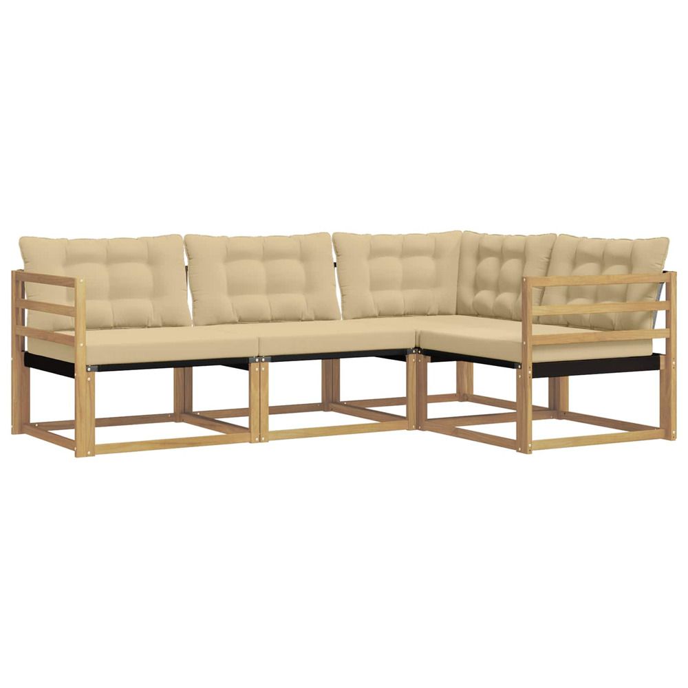 Ensemble de canapés d'extérieur 4 pc blanc et beige