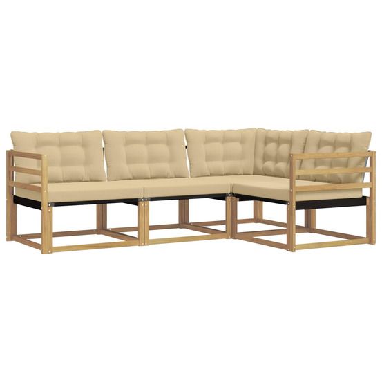 Ensemble de canapés d'extérieur 4 pc blanc et beige