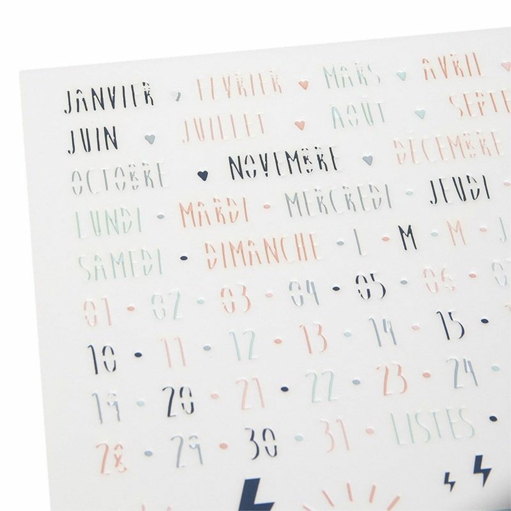 Pochoir de décoration d'agenda 15 x 21 cm - calendrier