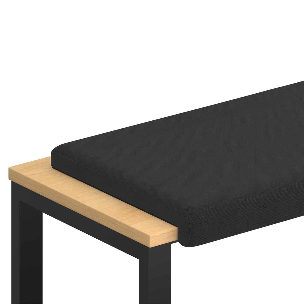 Coussin de banc velours texturé noir profondeur 35 cm