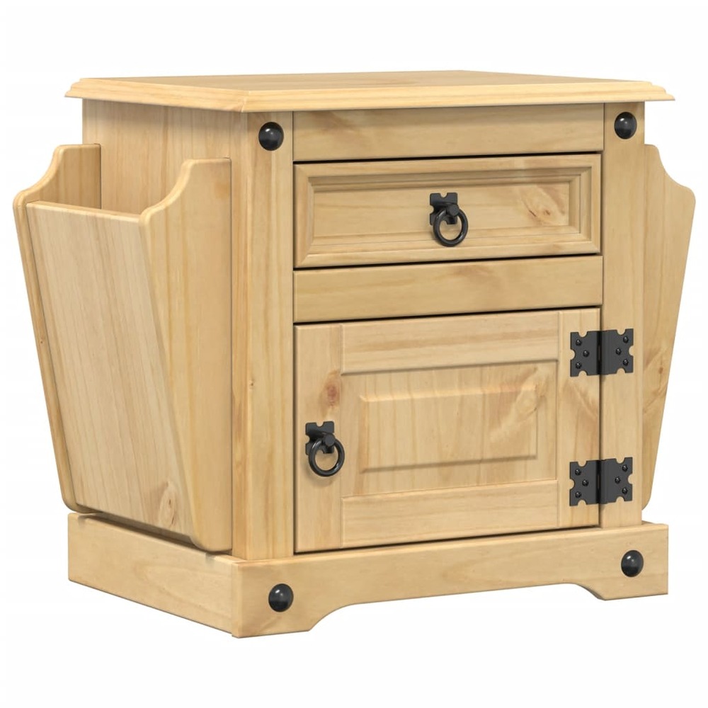 Table de chevet corona 45x35x47,5 cm bois de pin massif