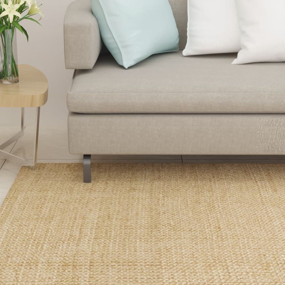 Tapis griffoir pour chat en sisal naturel tapis de jeu antidérapant 100x200 cm marron clair