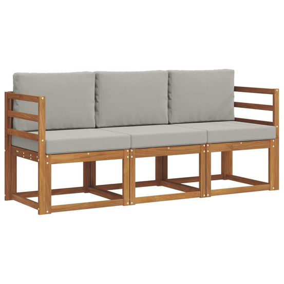 Ensemble de canapés d'extérieur 3 pcs gris naturel et clair