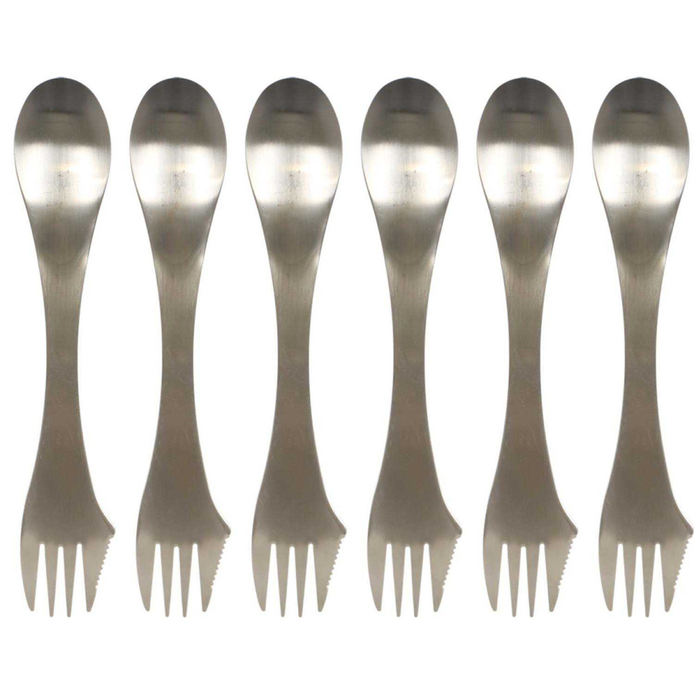 Couvert 3 en 1 en acier inoxydable lot de 6