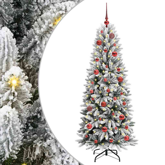 Sapin de noël artificiel avec 150 led avec support blanc 150 cm