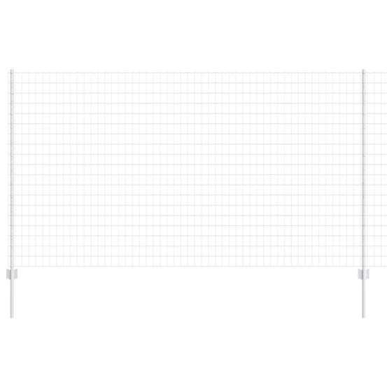 Clôture avec poteau argenté 1,4 x 10 m acier