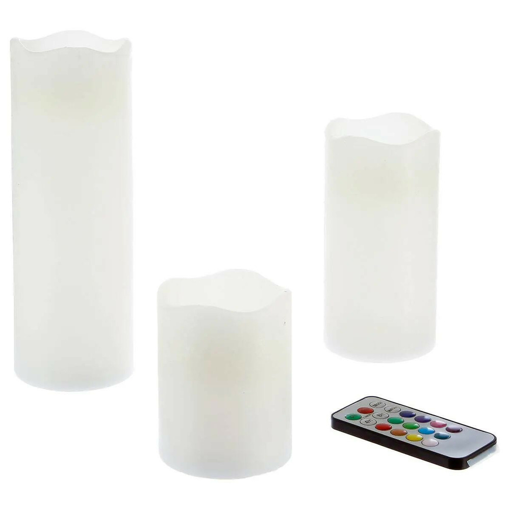 Lot de 3 bougies led 