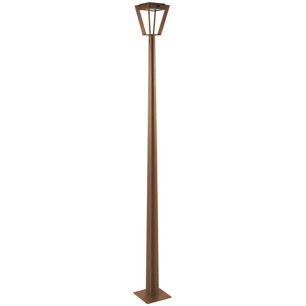 Lampadaire solaire extérieur simple métro en aluminium corten h.220 cm