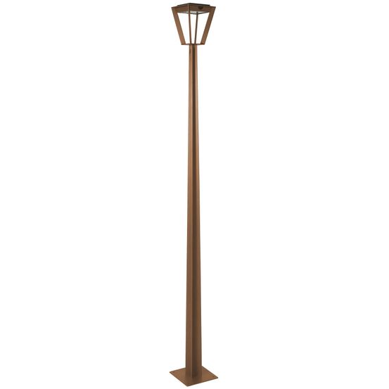 Lampadaire solaire extérieur simple métro en aluminium corten h.220 cm