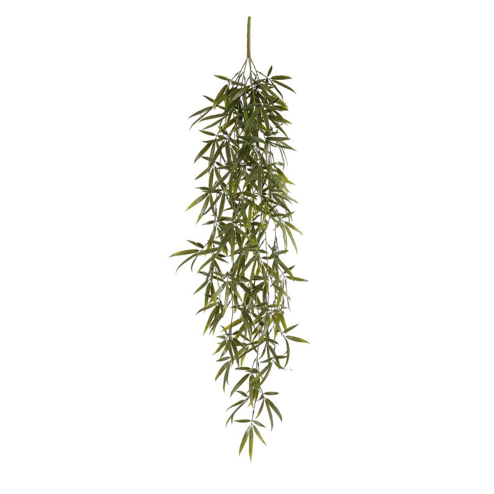 Mica decorations bambou plante artificielle suspendue - l105 x l35 x h3 cm - vert