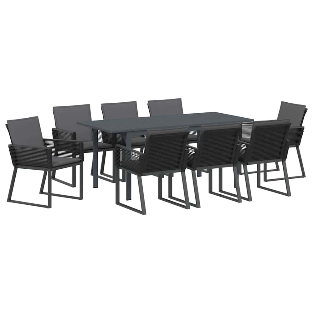 Ensemble de salle à manger pour jardin 9 pcs anthracite