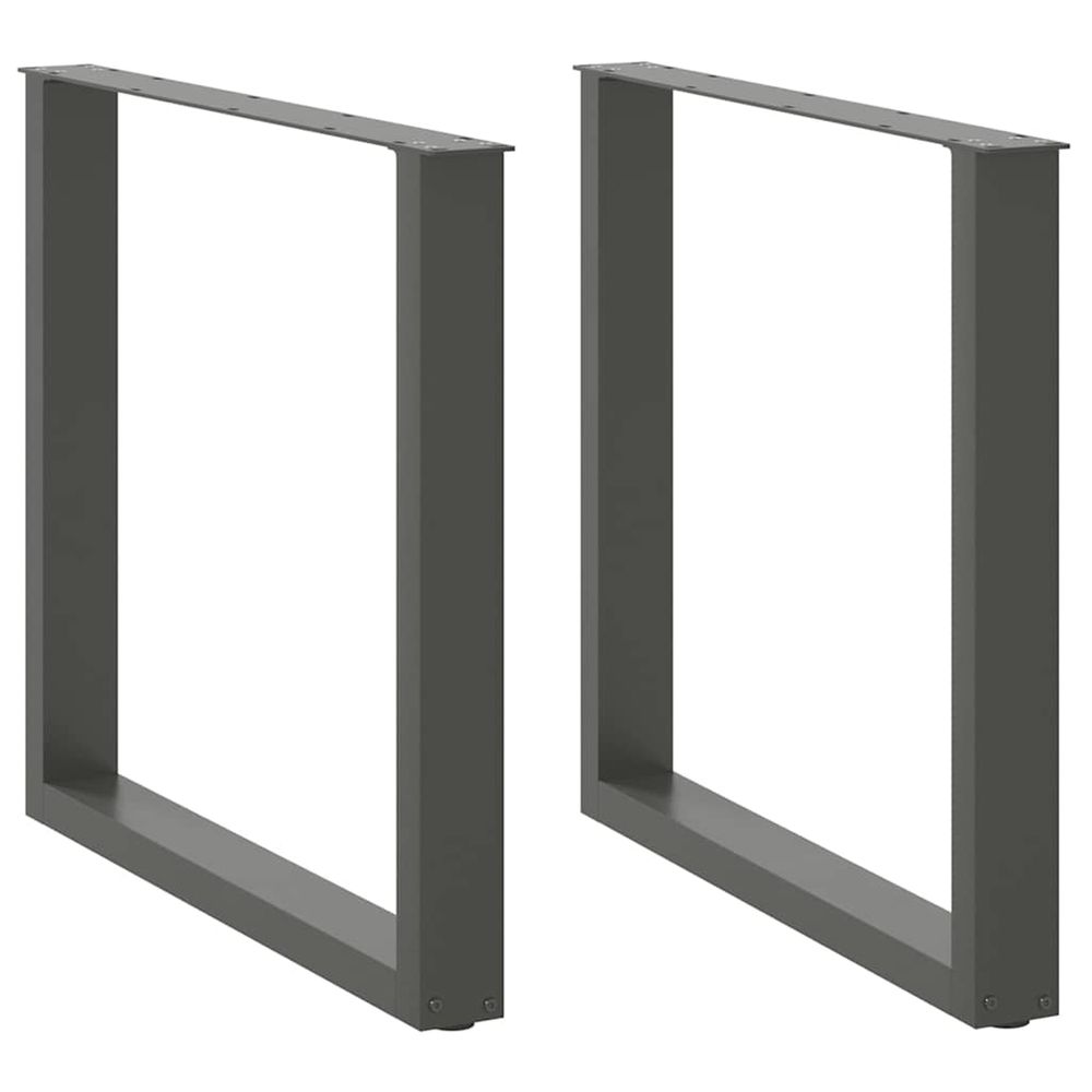 Pieds de table à manger en u 2 pièces anthracite 80 x (72-73) cm acier