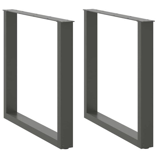 Pieds de table à manger en u 2 pièces anthracite 80 x (72-73) cm acier