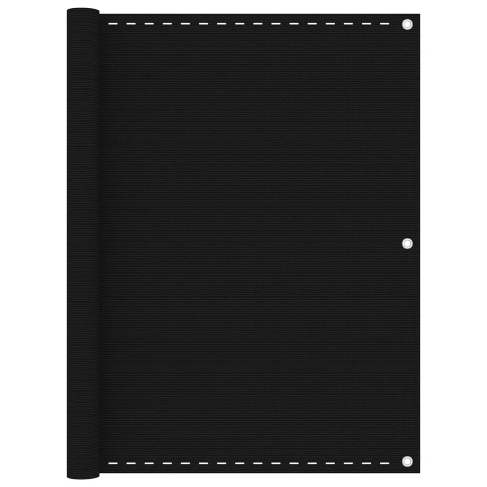 Écran de balcon noir 120x600 cm pehd