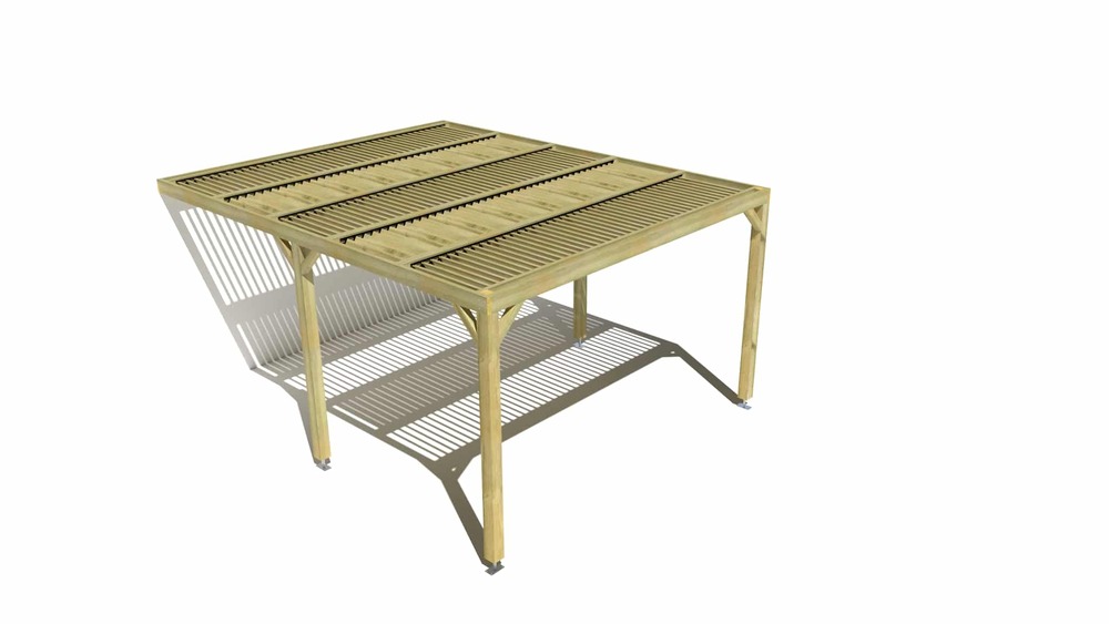 Pergola bois • 4m x 5m • adossée • sens largeur • lames orientables bioclimatiques incluses • livraison comprise