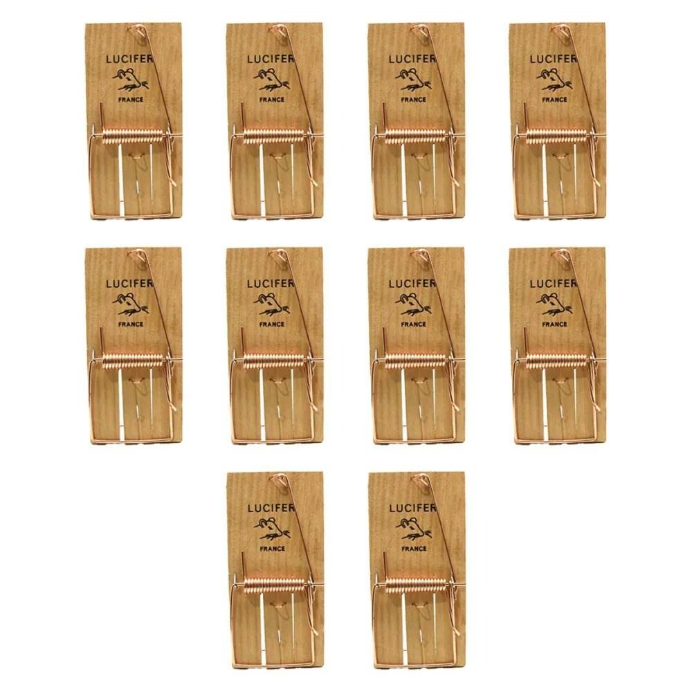 Lot de 10 tapettes à rat en bois 170 x 75 mm