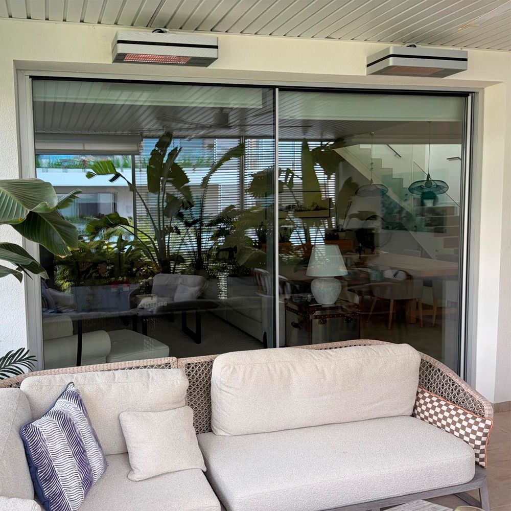 Chauffage de terrasse infrarouge argente 2000w sined caldo i box