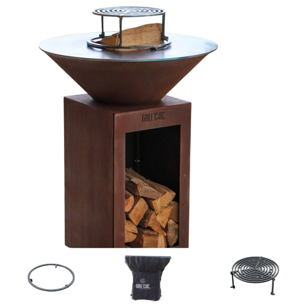 Pack privilege brasero cevenol corten bois rond 74 simple cuve