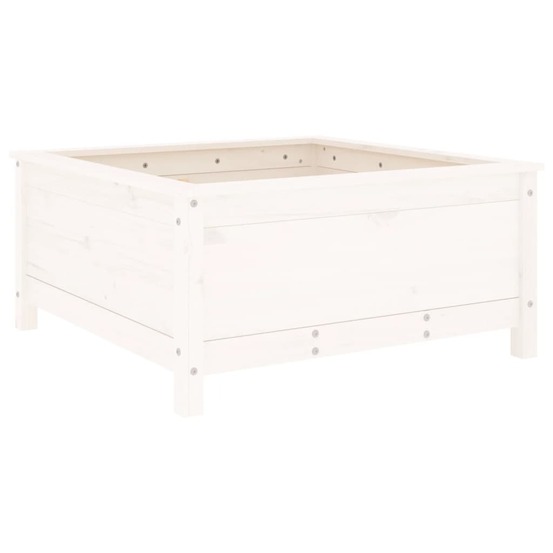 Jardinière blanc 82,5x82,5x39 cm bois massif de pin