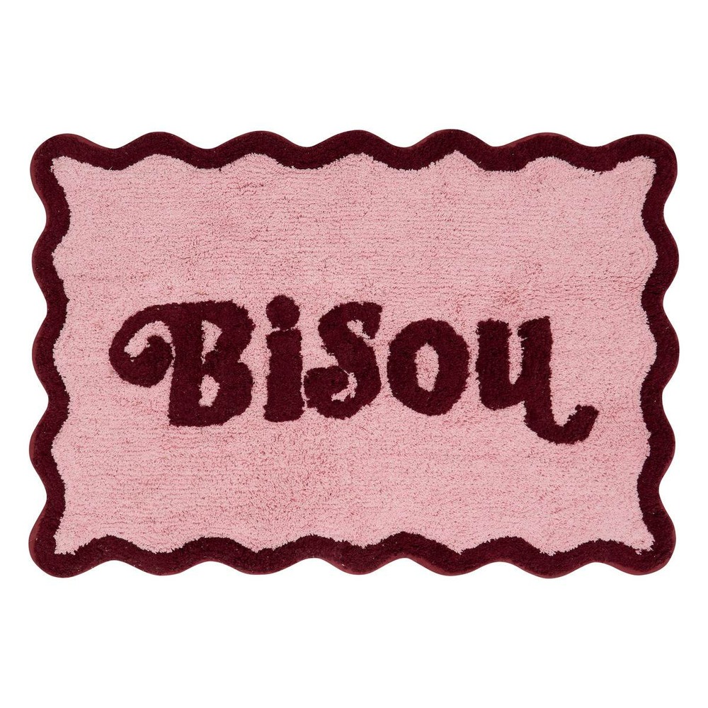 Tapis effet laine cherry rose 90x60cm