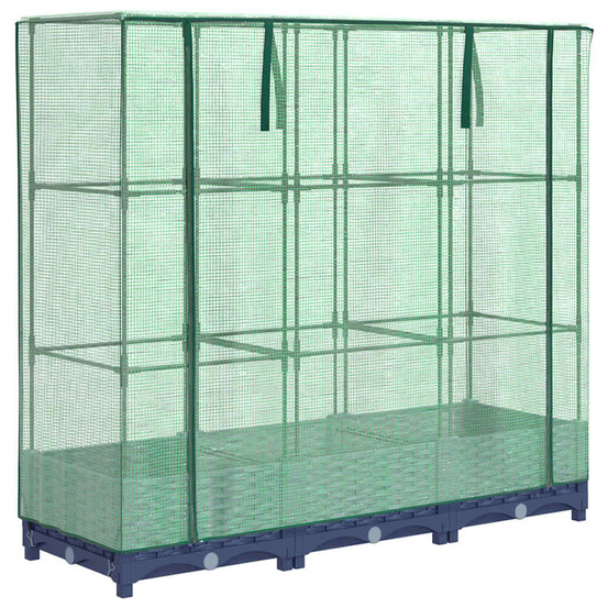 Lit surélevé avec housse de serre aspect rotin 120 x 40 x 123 cm