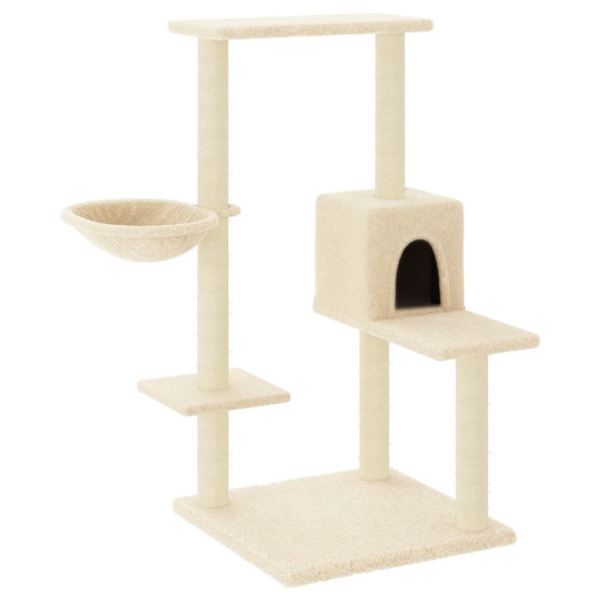 Arbre à chat avec griffoirs en sisal crème 95 cm