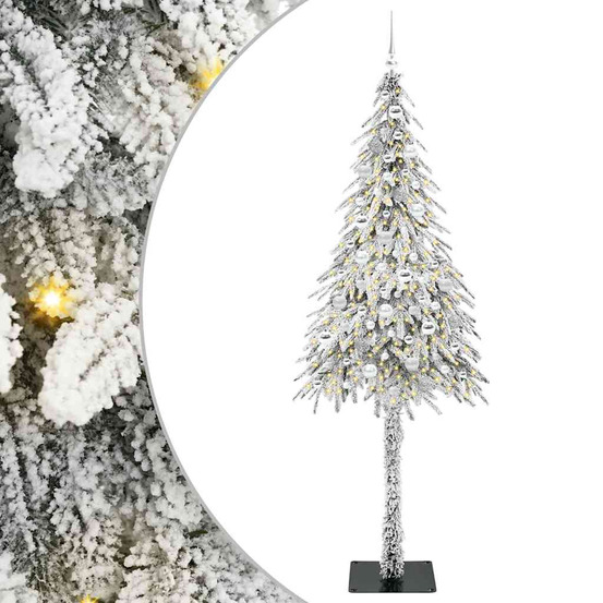 Sapin de noël avec 300 led blanc 210 cm pe et acier