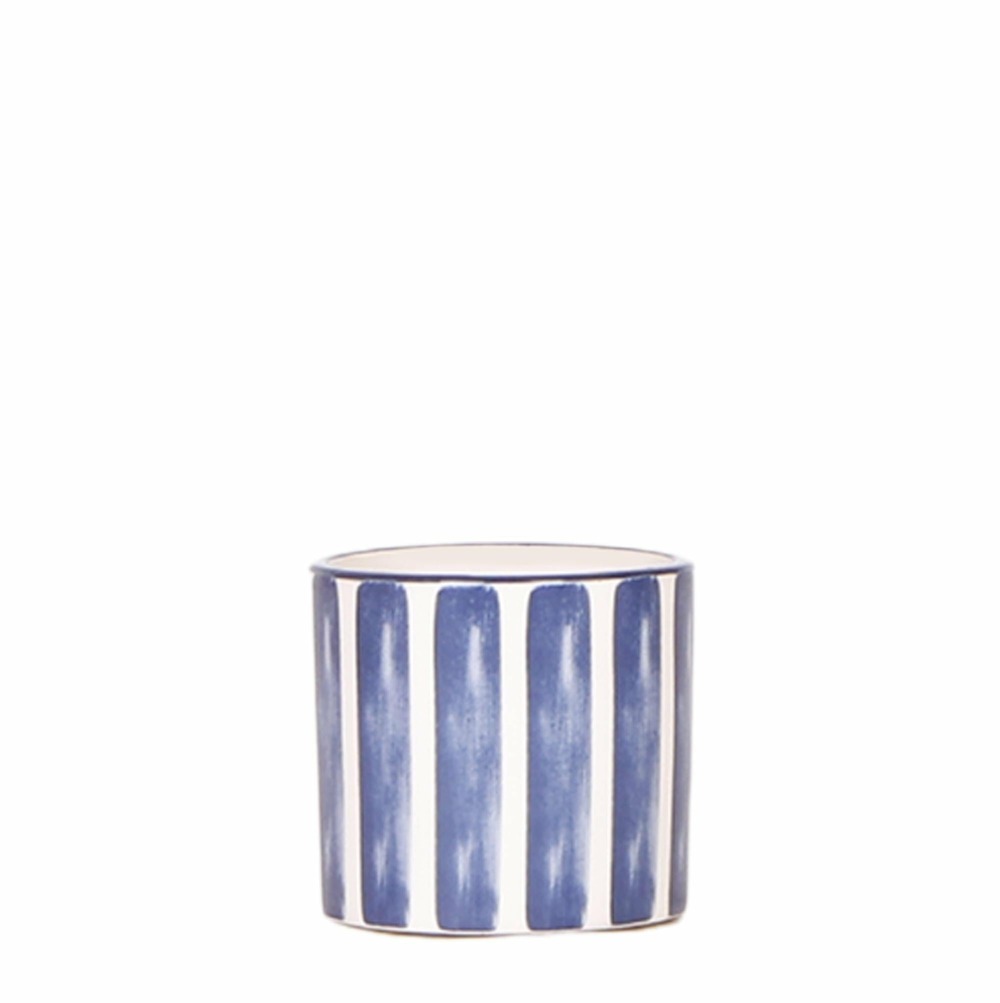 Pot décoratif painted stripe - bleu