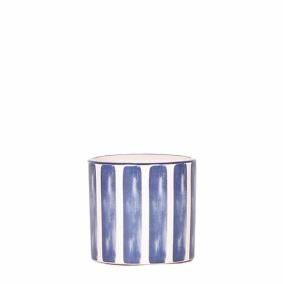 Pot décoratif painted stripe - bleu