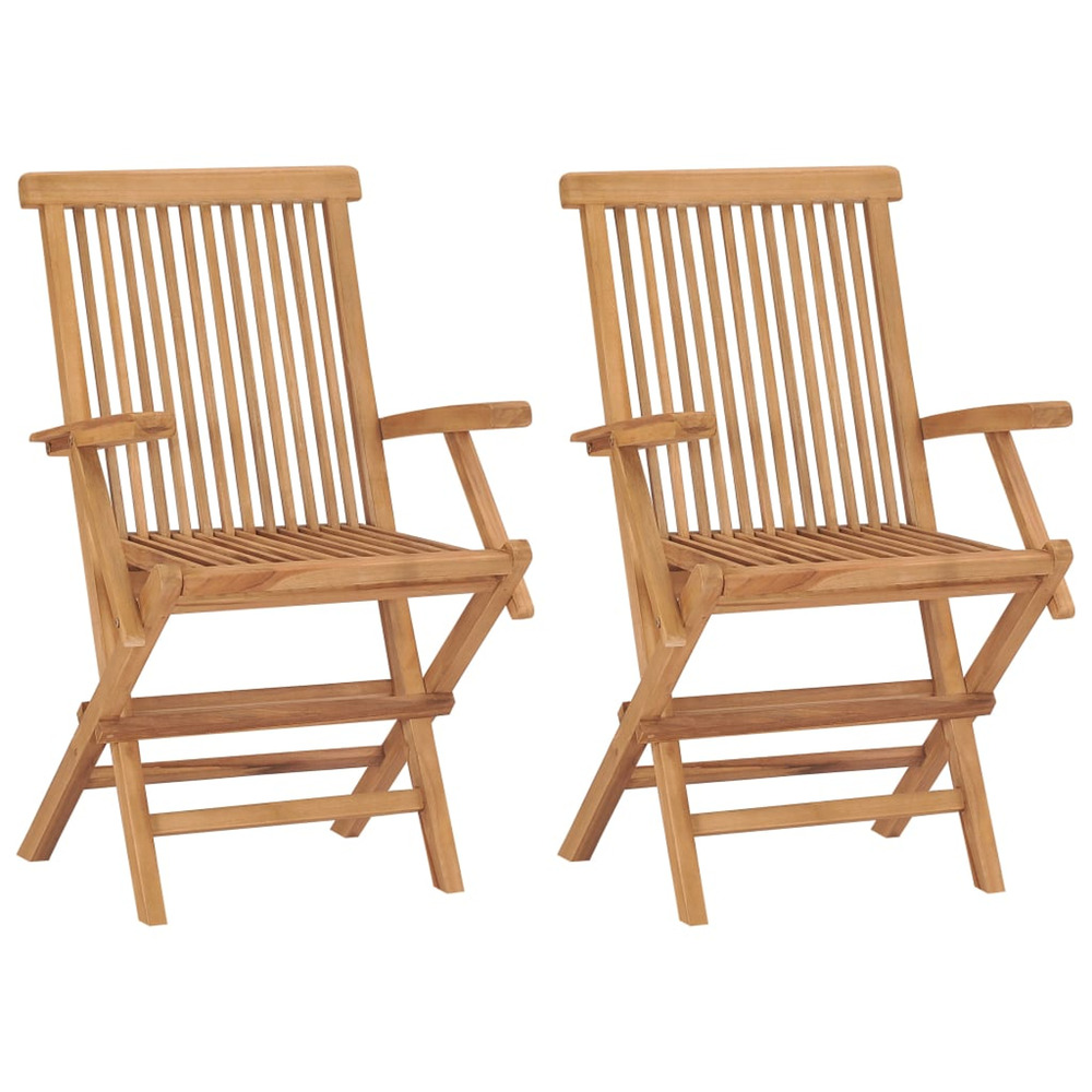 Chaises de jardin pliables lot de 2 bois de teck massif