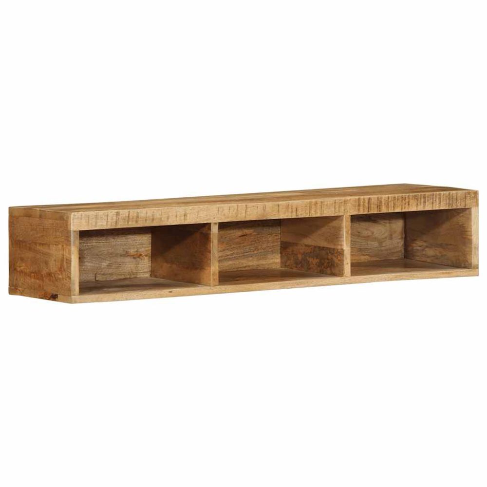 Meuble tv mural 100x30x19 cm bois massif de manguier brut