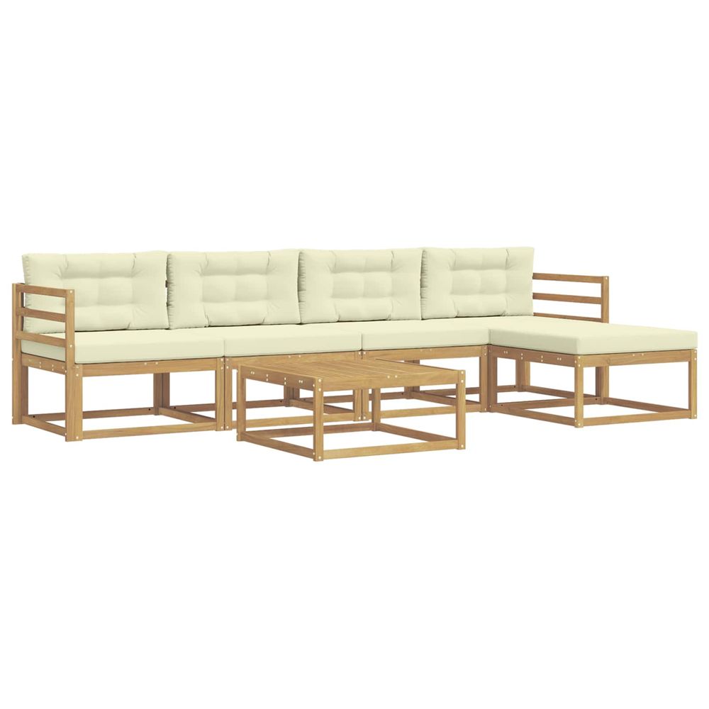 Ensemble de canapés d'extérieur 6 pc blanc et crème polyester