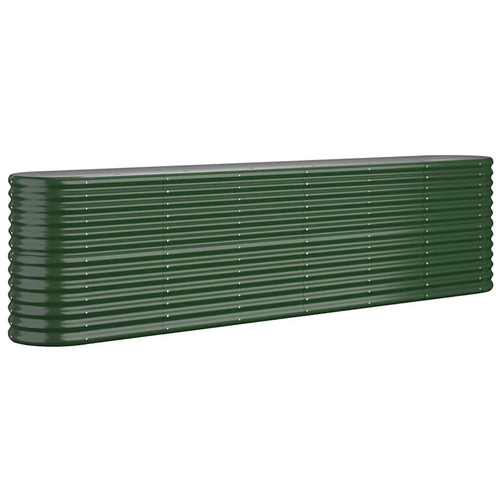 Lit surélevé de jardin acier galvanisé 260x40x68 cm vert