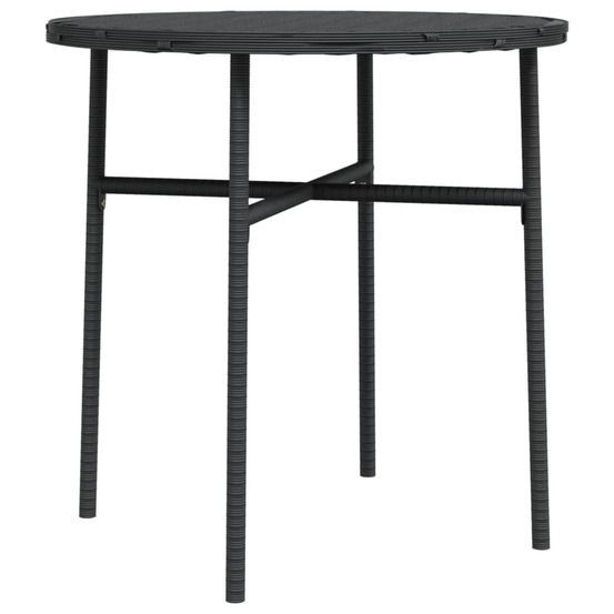 Table à thé noir 45 cm résine tressée