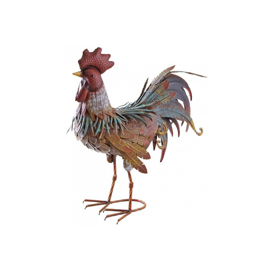 Coq décoratif en métal laqué