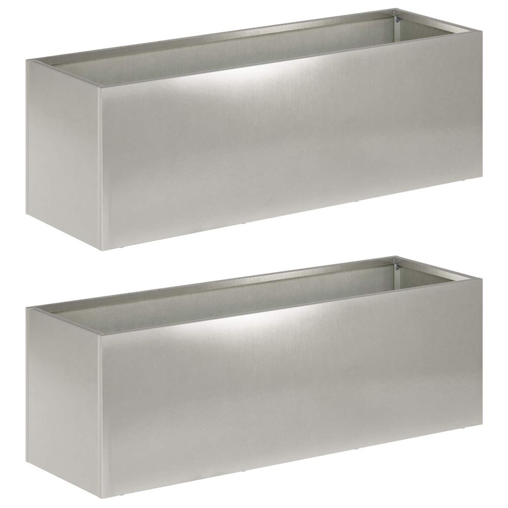 Cache-pot de jardin 2 pc argenté 40 x 20 x 20 cm